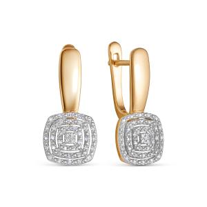 Серьги с 80 бриллиантами 0.24 карат из красного золота 143124