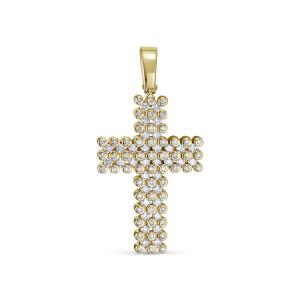 Декоративный крест с 88 бриллиантами из лимонного золота 118218