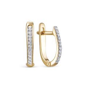 Серьги с 22 бриллиантами 0.11 карат из красного золота 110897