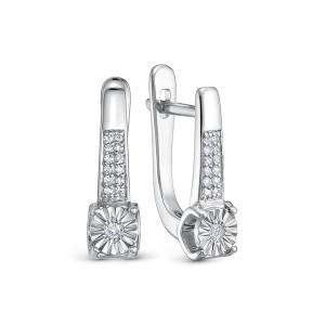 Серьги с 26 бриллиантами из белого золота 142851