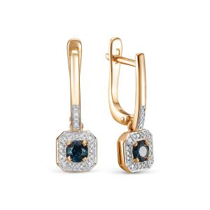 Серьги с сапфирами и 40 бриллиантами из красного золота 146426