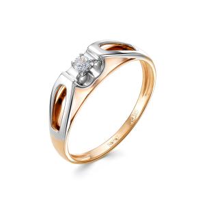 Кольцо с бриллиантом 0.038 карат из комбинированного золота 86492