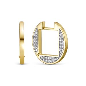 Серьги с 80 бриллиантами из лимонного золота 144596