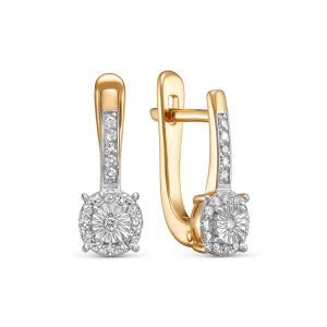 Серьги с 36 бриллиантами из красного золота 142856