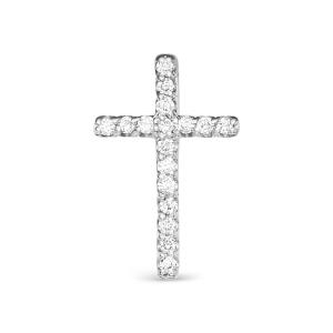 Декоративный крест с 17 бриллиантами 0.068 карат из белого золота 88348