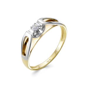 Кольцо с бриллиантом 0.045 карат из комбинированного золота 110067