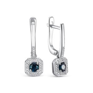 Серьги с сапфирами и 40 бриллиантами из белого золота 146429