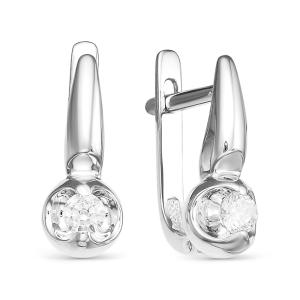 Серьги с бриллиантами 0.19 карат из белого золота 54090