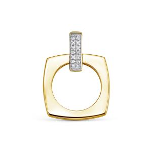 Подвеска с 14 бриллиантами 0.07 карат из лимонного золота 144646