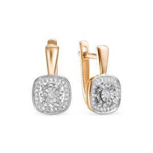 Серьги с 50 бриллиантами из красного золота 145687