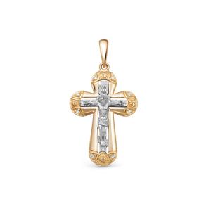 Православный крест с 8 бриллиантами 0.024 карат из комбинирова�