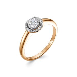 Кольцо с 25 бриллиантами из красного золота 142567