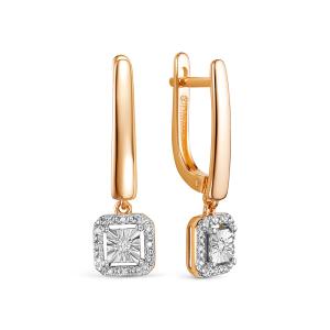 Серьги с 26 бриллиантами из красного золота 142811