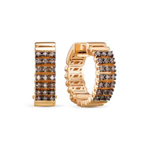 Серьги с 42 коньячными бриллиантами из красного золота 145700