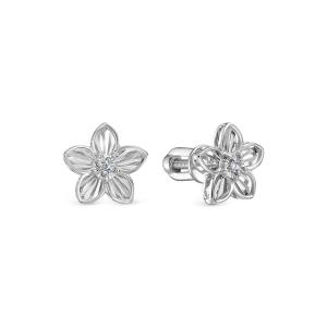 Серьги-пусеты с бриллиантами 0.03 карат из белого золота 145737