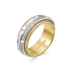 Кольцо с 137 бриллиантами из лимонного золота 143769