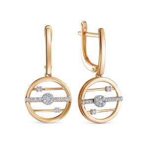 Серьги с 40 бриллиантами из красного золота 137337