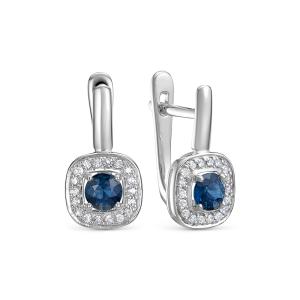 Серьги с сапфирами и 36 бриллиантами из белого золота 146425