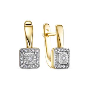 Серьги с 34 бриллиантами из лимонного золота 148251