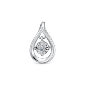 Подвеска с бриллиантом 0.015 карат из белого золота 143694