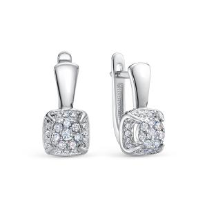 Серьги с 56 бриллиантами из белого золота 136377
