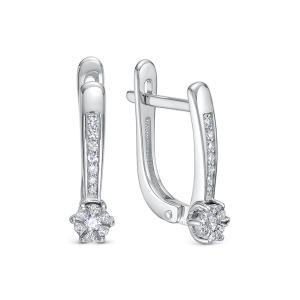 Серьги с 28 бриллиантами из белого золота 137881