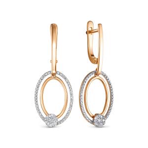 Серьги с 104 бриллиантами из красного золота 142802