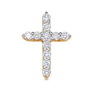 Декоративный крест с 11 бриллиантами 1.1 карат из красного золота 77715