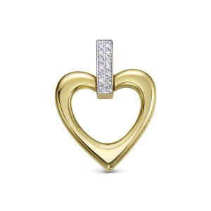 Подвеска с 14 бриллиантами 0.07 карат из лимонного золота 142872