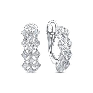Серьги с 42 бриллиантами из белого золота 142837
