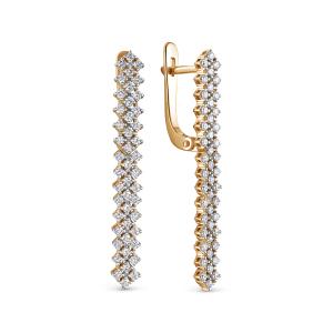 Серьги с 92 бриллиантами 0.644 карат из красного золота 141487