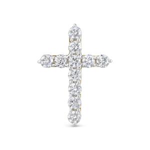 Декоративный крест с 11 бриллиантами 1.815 карат из лимонного золота 118180