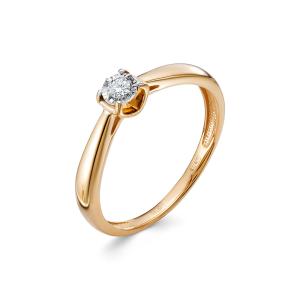 Кольцо с бриллиантом 0.055 карат из красного золота 116157