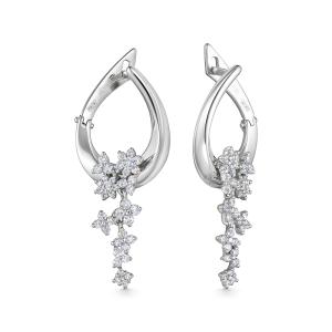 Серьги с 80 бриллиантами из белого золота 138884