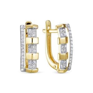 Серьги с 52 бриллиантами из лимонного золота 144593