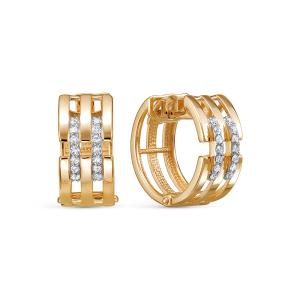 Серьги с 28 бриллиантами 0.14 карат из красного золота 138875