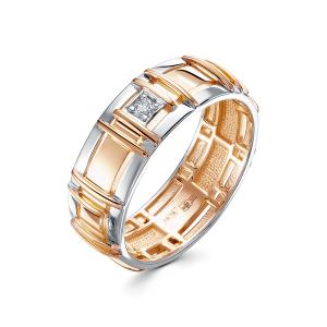Кольцо с бриллиантом 0.03 карат из комбинированного золота 91254