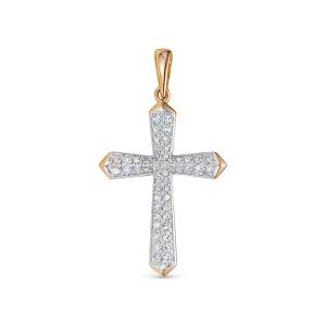 Декоративный крест с 51 бриллиантом из красного золота 118188