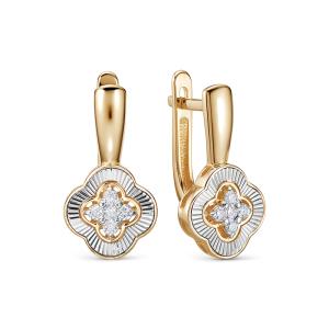 Серьги с 10 бриллиантами 0.24 карат из красного золота 142793