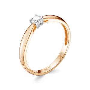 Кольцо с бриллиантом 0.109 карат из красного золота 55361