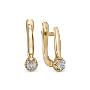 Серьги с бриллиантами 0.014 карат из красного золота 142854