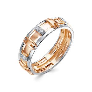Кольцо с 12 бриллиантами 0.06 карат из комбинированного золота 91194