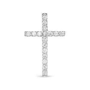 Декоративный крест с 17 бриллиантами 0.204 карат из белого золота 61560