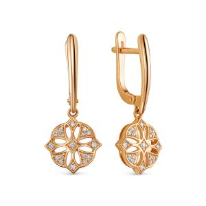 Серьги с 34 бриллиантами из красного золота 142838