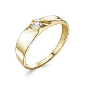 Кольцо с бриллиантом 0.08 карат из лимонного золота 95283