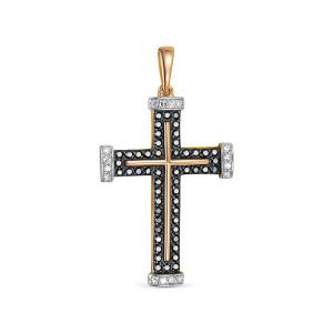 Декоративный крест с бриллиантами из красного золота 118191