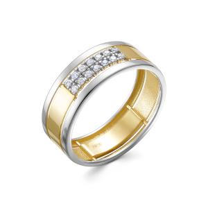 Кольцо с 14 бриллиантами 0.098 карат из лимонного золота 144217