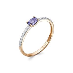 Кольцо с танзанитом и 14 бриллиантами из красного золота 144265
