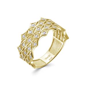 Кольцо с 29 бриллиантами 0.203 карат из лимонного золота 143849