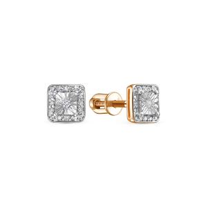 Серьги-пусеты с 34 бриллиантами из красного золота 144694